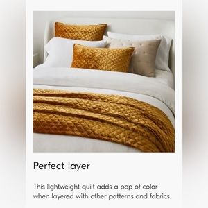 West Elm Mini Bias boxstitch quilt — Queen, golden oak
